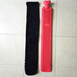 HomeTop Premium 2.25 Liters Red Rubber Hot Water Bottle w/Soft Merbau Corduroy